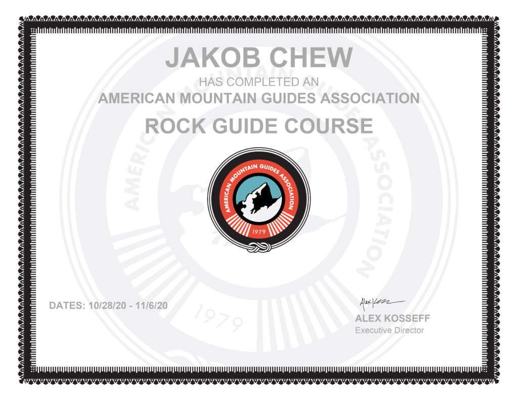 certified AMGA guide Jakob Chew